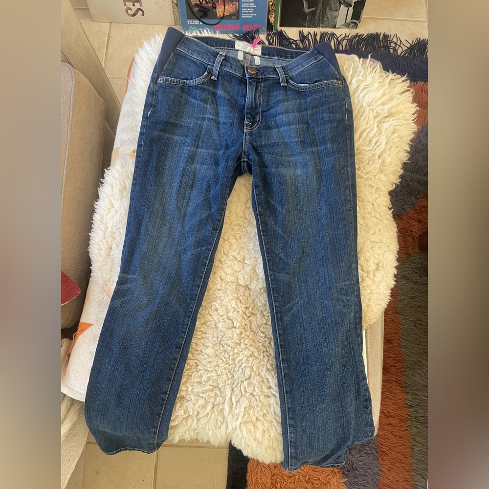 Current/Elliott Dark Blue Straight Leg Jeans
